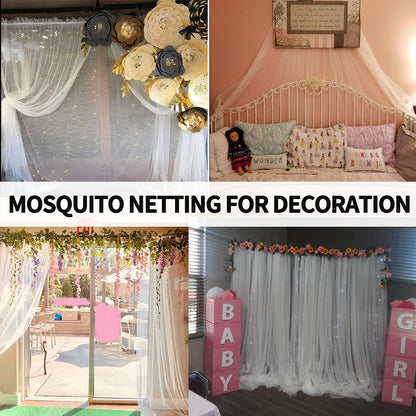 Mosquito Netting for Porch/Patio/Canopy/Garden, Outdoor Sheer Tulle Curtains Mesh Net, Decoration Netting for Party Wedding Arch Draping&Ceiling Drapes Fabric, Beige 54x108in