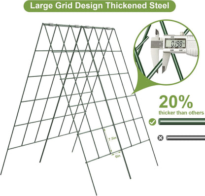 Cucumber Trellis, Garden Trellis for Climbing Plants Outdoor, Foldable A-Frame Trellis, Cucumber Trellis for Raised Bed for Cucumbers, Peas, or Tomatoes (Green, Small Grid 48‘’H*34''W)