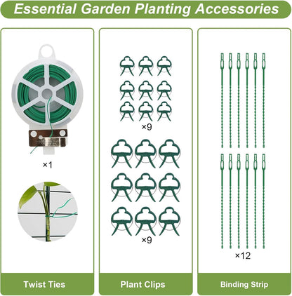 Cucumber Trellis, Garden Trellis for Climbing Plants Outdoor, Foldable A-Frame Trellis, Cucumber Trellis for Raised Bed for Cucumbers, Peas, or Tomatoes (Green, Small Grid 48‘’H*34''W)