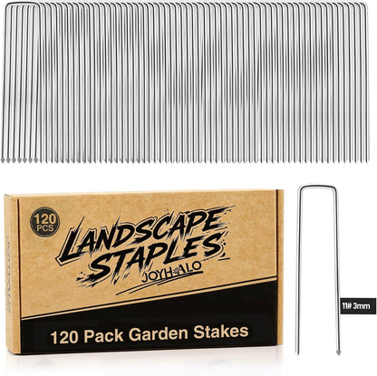 120 Pack 6 Inch 11 Gauge Galvanized Landscape Staples