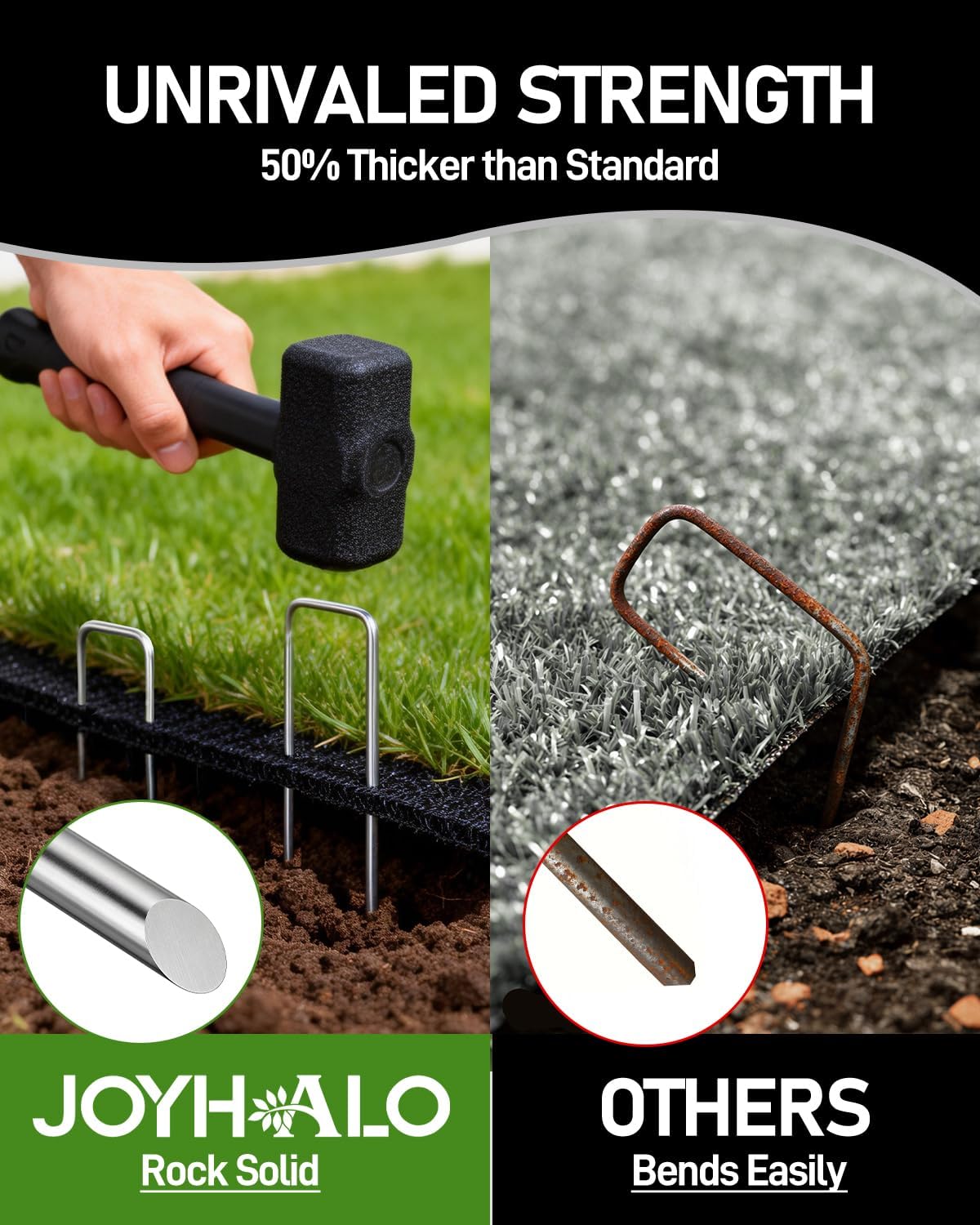 120 Pack 6 Inch 11 Gauge Galvanized Landscape Staples
