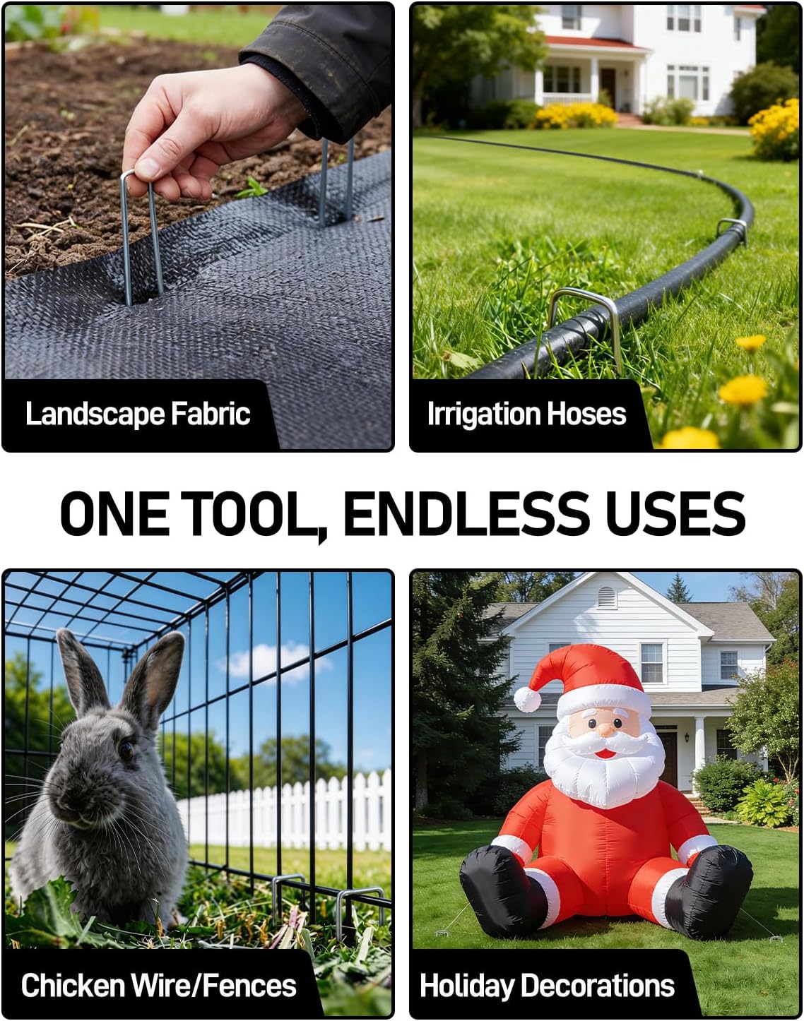120 Pack 6 Inch 11 Gauge Galvanized Landscape Staples