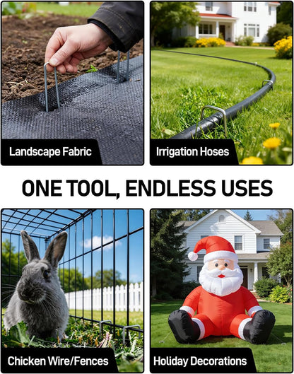 120 Pack 6 Inch 11 Gauge Galvanized Landscape Staples