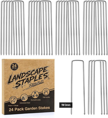 120 Pack 6 Inch 11 Gauge Galvanized Landscape Staples