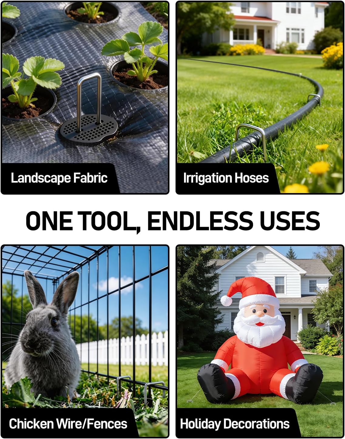 120 Pack 6 Inch 11 Gauge Galvanized Landscape Staples