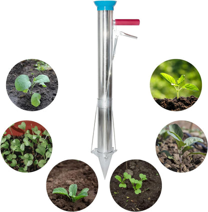 Seedling Transplanter Long Handled Bulb Planter Tools Stainless Steel