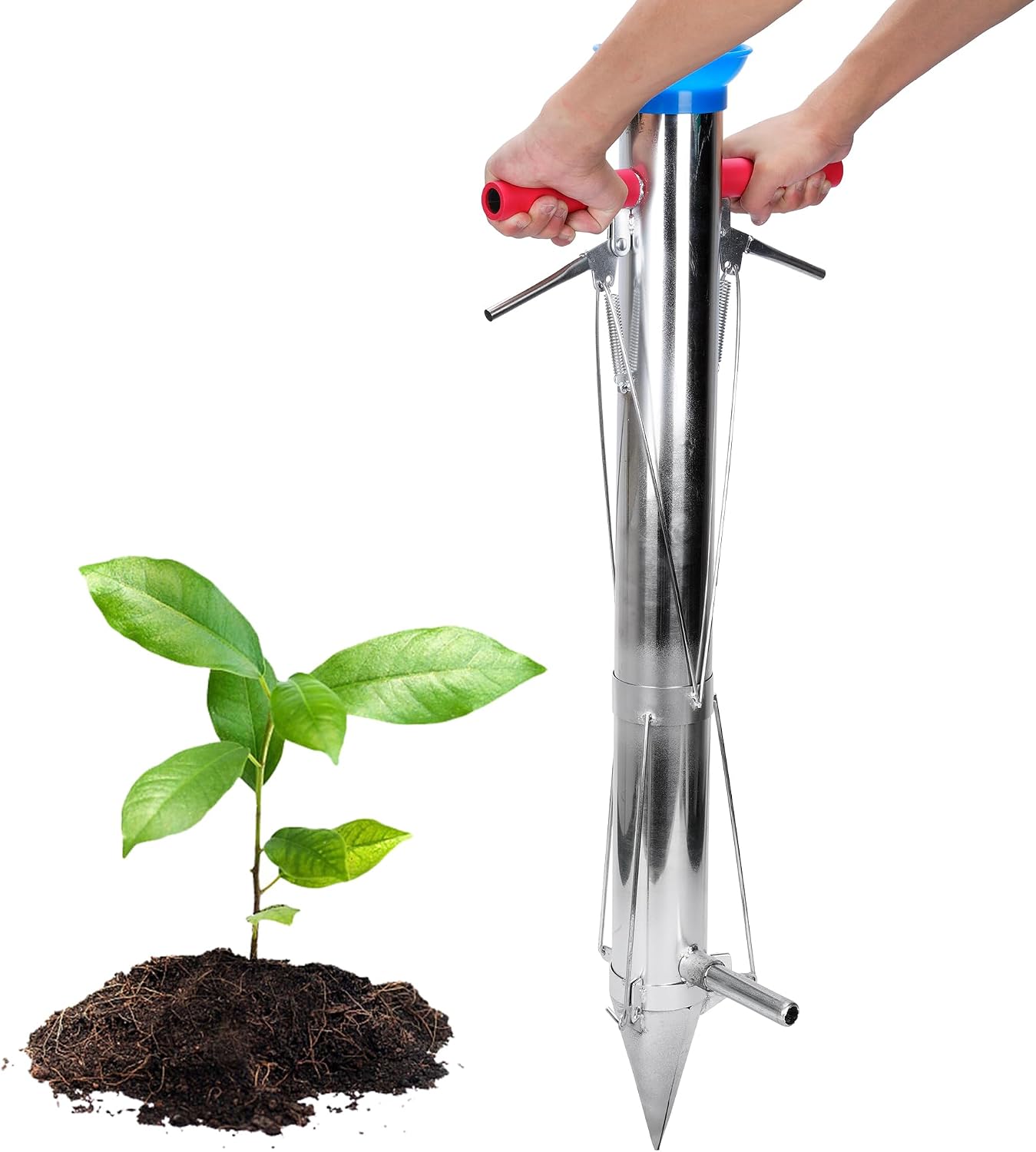 Seedling Transplanter Long Handled Bulb Planter Tools Stainless Steel