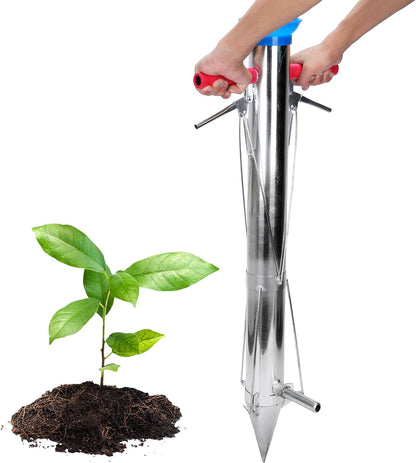 Seedling Transplanter Long Handled Bulb Planter Tools Stainless Steel