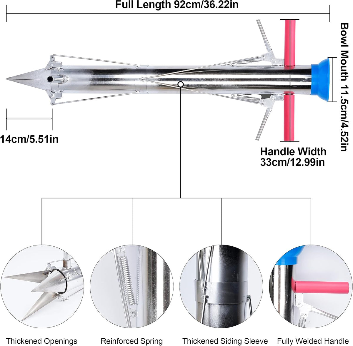 Seedling Transplanter Long Handled Bulb Planter Tools Stainless Steel