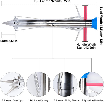 Seedling Transplanter Long Handled Bulb Planter Tools Stainless Steel