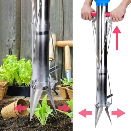 Seedling Transplanter Long Handled Bulb Planter Tools Stainless Steel