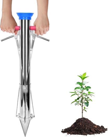 Seedling Transplanter Long Handled Bulb Planter Tools Stainless Steel