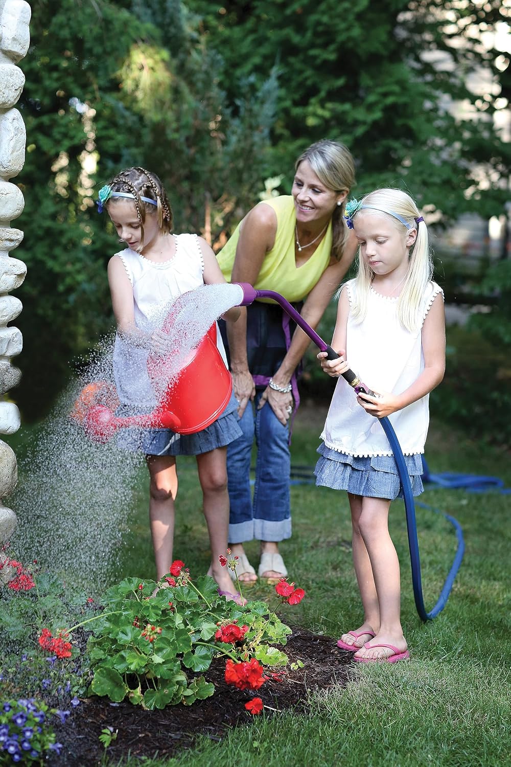 ColorStorm Premium Rubber Garden Hose – 50 ft Heavy Duty 5/8" Water Hose – Kink Resistant, Crush-Proof Nickel-Plated Couplings – Made in USA - Red