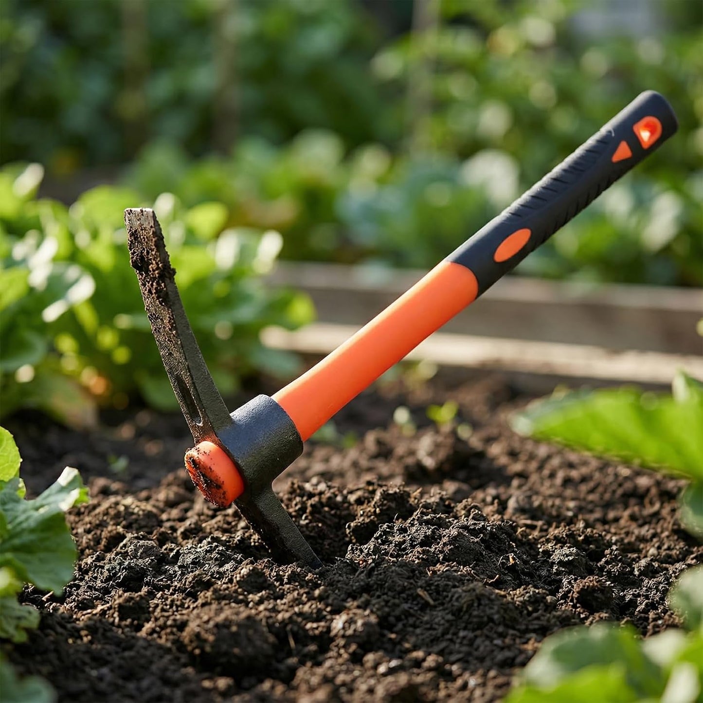 3 PCS 15 Inch Pick Mattock Hoe, 1.5Lbs Forged Adze Pick with Fiberglass Handle, Weeding Mattock Hoe Garden Pickaxe for Loosening, and Cultivating Vegetable Gardens or Flower Beds