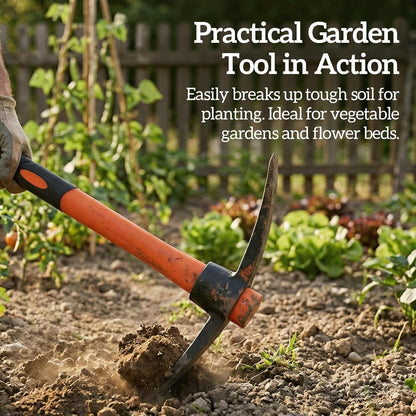 3 PCS 15 Inch Pick Mattock Hoe, 1.5Lbs Forged Adze Pick with Fiberglass Handle, Weeding Mattock Hoe Garden Pickaxe for Loosening, and Cultivating Vegetable Gardens or Flower Beds