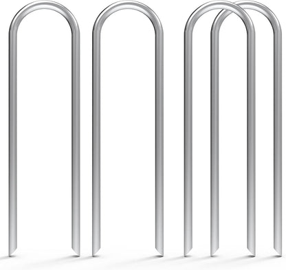 6 Inch 100 Pack U Shaped Galvanized Drip Irrigation Stakes 11 Gauge