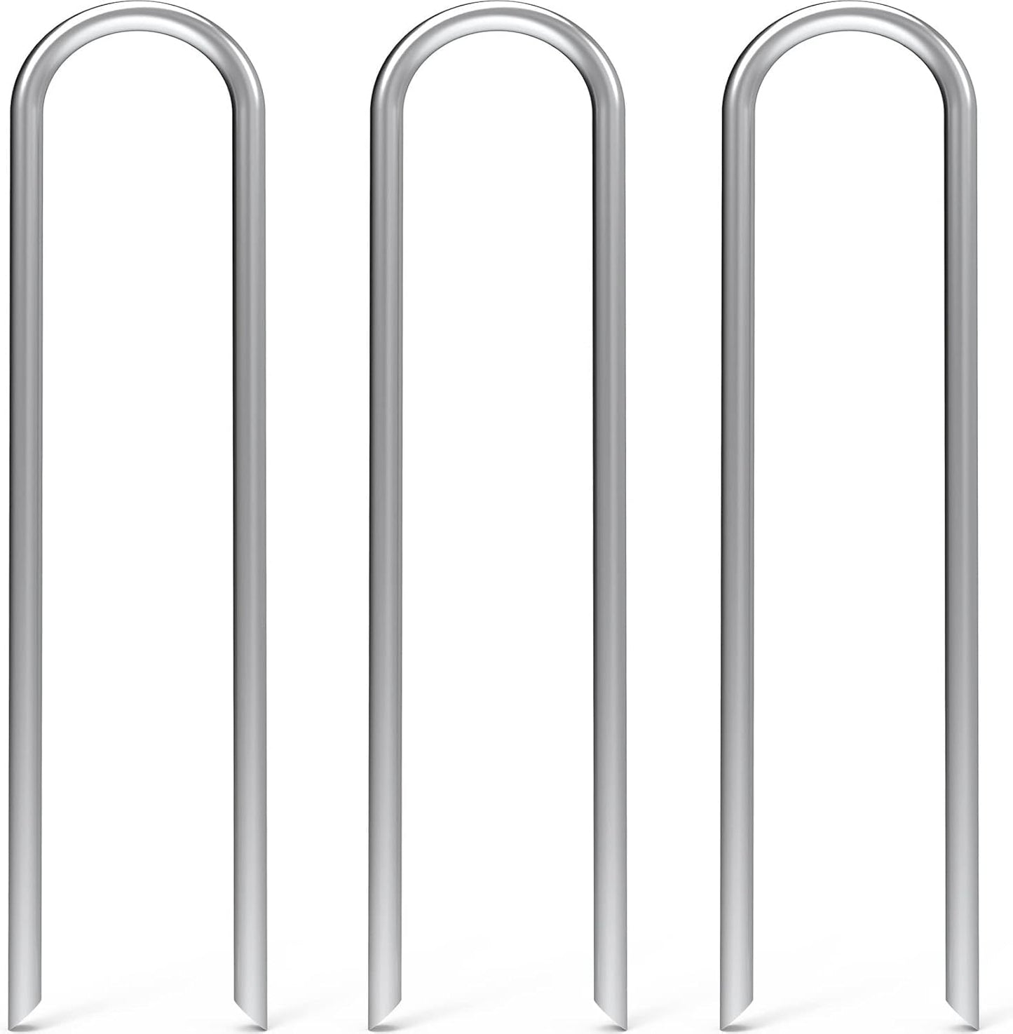 6 Inch 100 Pack U Shaped Galvanized Drip Irrigation Stakes 11 Gauge
