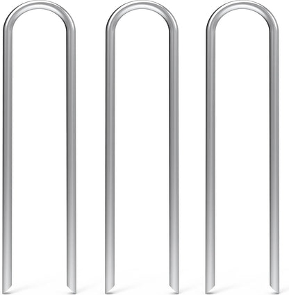 6 Inch 100 Pack U Shaped Galvanized Drip Irrigation Stakes 11 Gauge