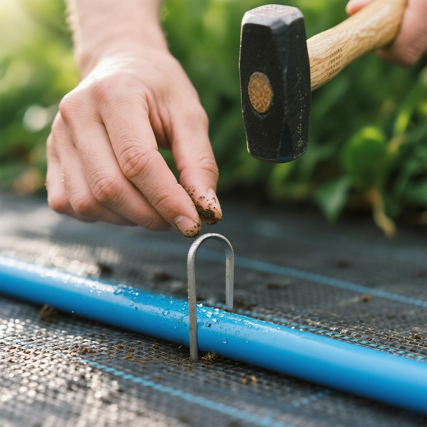 6 Inch 100 Pack U Shaped Galvanized Drip Irrigation Stakes 11 Gauge