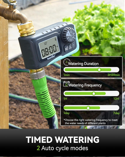 Sprinkler Timer, 100% Metal Pipe Water Timer for Garden Hose, Programmable Hose Controller for Watering, Sprinkler Controller with Manual Watering/Rain Delay for Outdoor Lawn & Garden (1PCS)