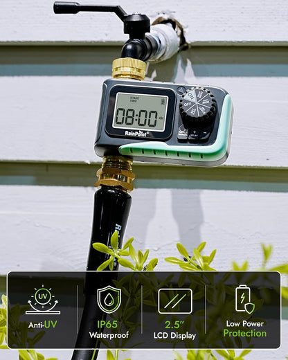 Sprinkler Timer, 100% Metal Pipe Water Timer for Garden Hose, Programmable Hose Controller for Watering, Sprinkler Controller with Manual Watering/Rain Delay for Outdoor Lawn & Garden (1PCS)