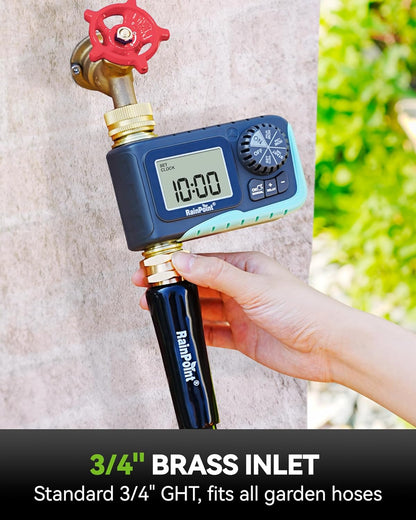 Sprinkler Timer, 100% Metal Pipe Water Timer for Garden Hose, Programmable Hose Controller for Watering, Sprinkler Controller with Manual Watering/Rain Delay for Outdoor Lawn & Garden (1PCS)