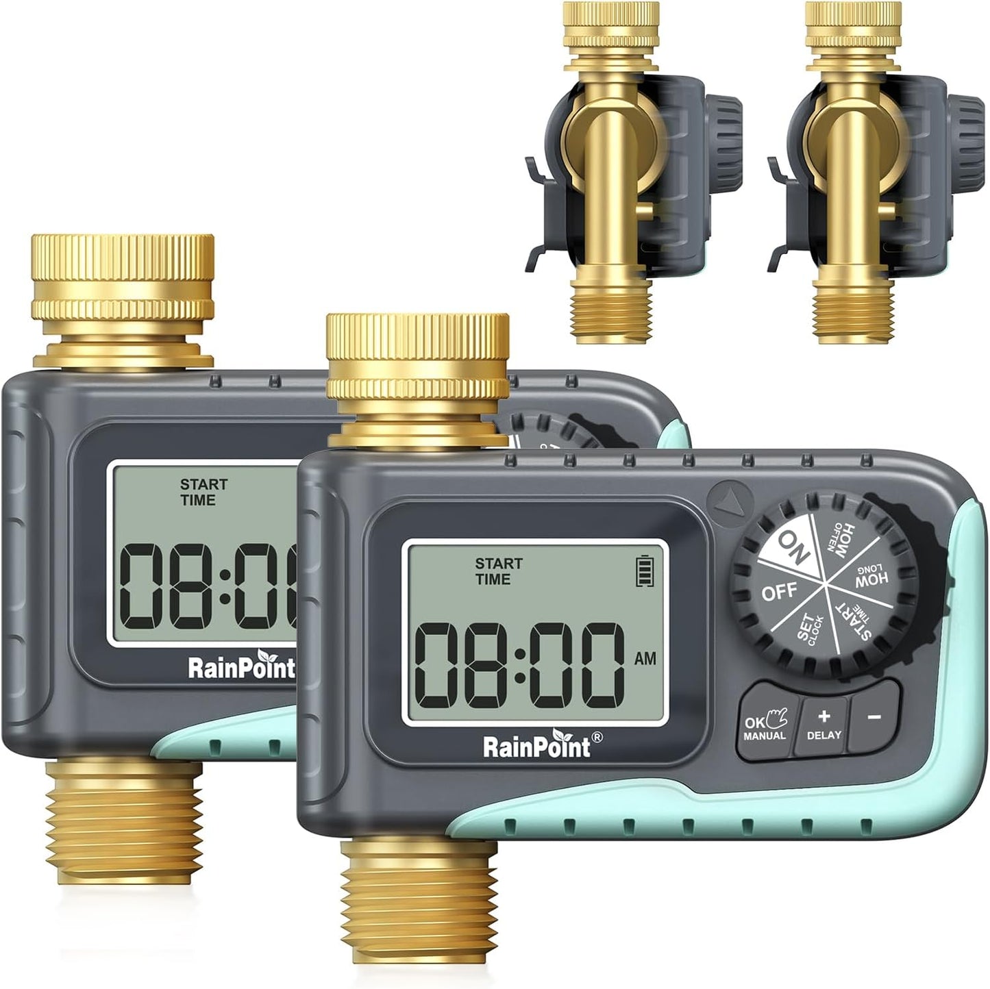 Sprinkler Timer, 100% Metal Pipe Water Timer for Garden Hose, Programmable Hose Controller for Watering, Sprinkler Controller with Manual Watering/Rain Delay for Outdoor Lawn & Garden (1PCS)