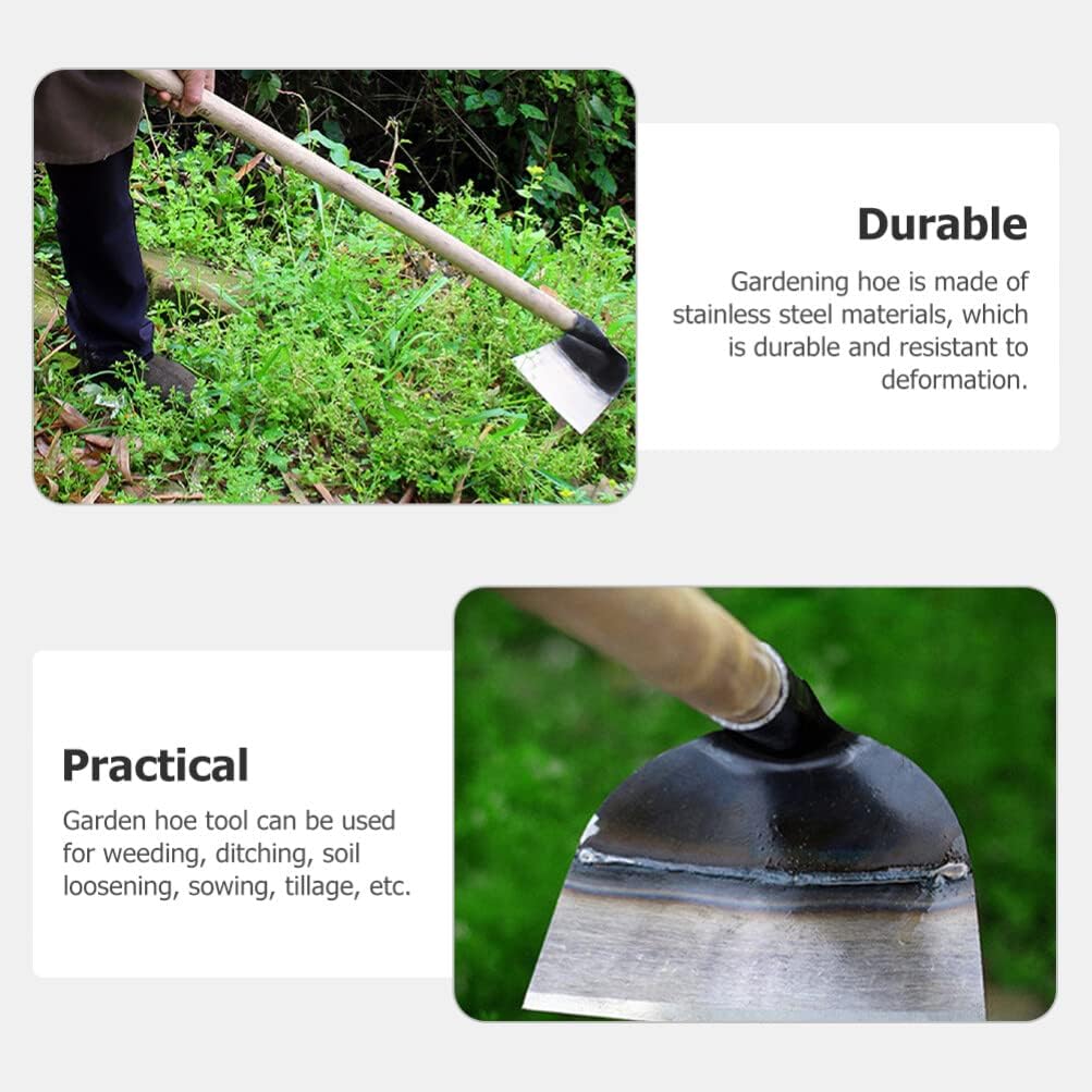 Heavy Duty Garden Hoe Tool Solid Steel Hand Hoe for Weeding Digging Soil Loosening and Planting in Backyard and Farm