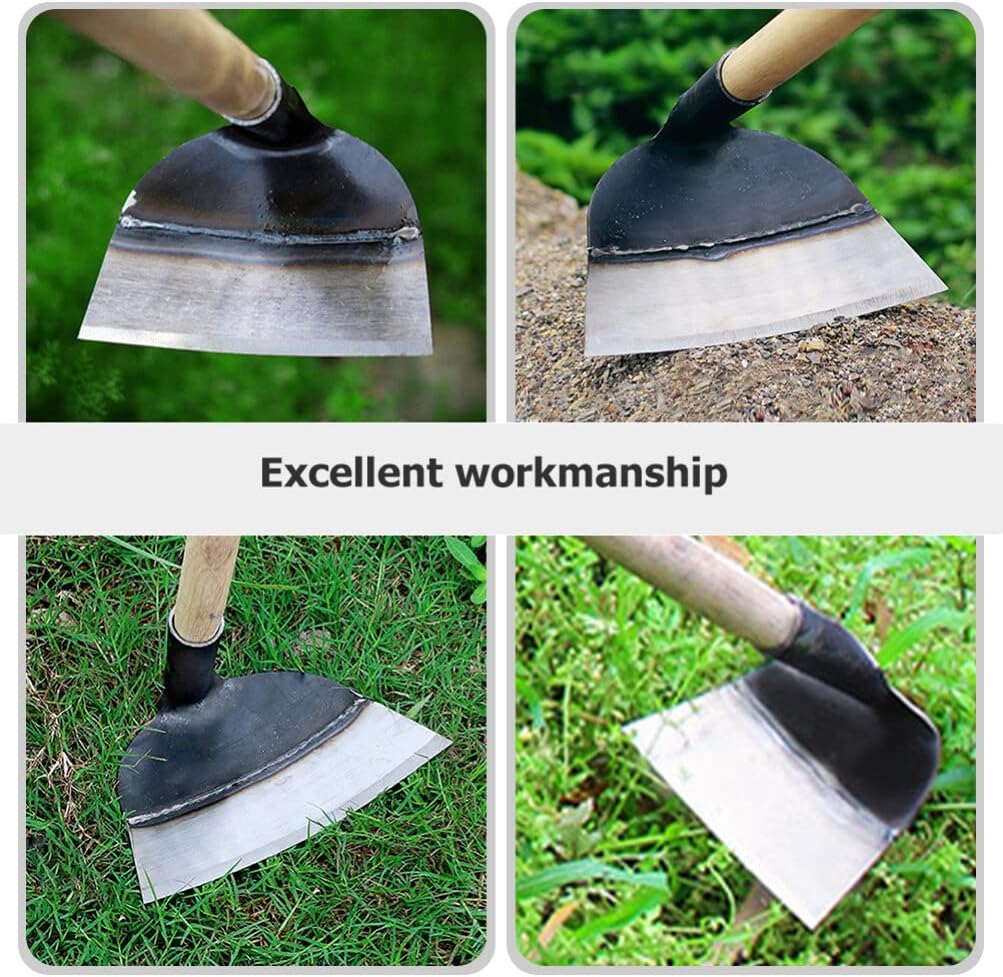 Heavy Duty Garden Hoe Tool Solid Steel Hand Hoe for Weeding Digging Soil Loosening and Planting in Backyard and Farm