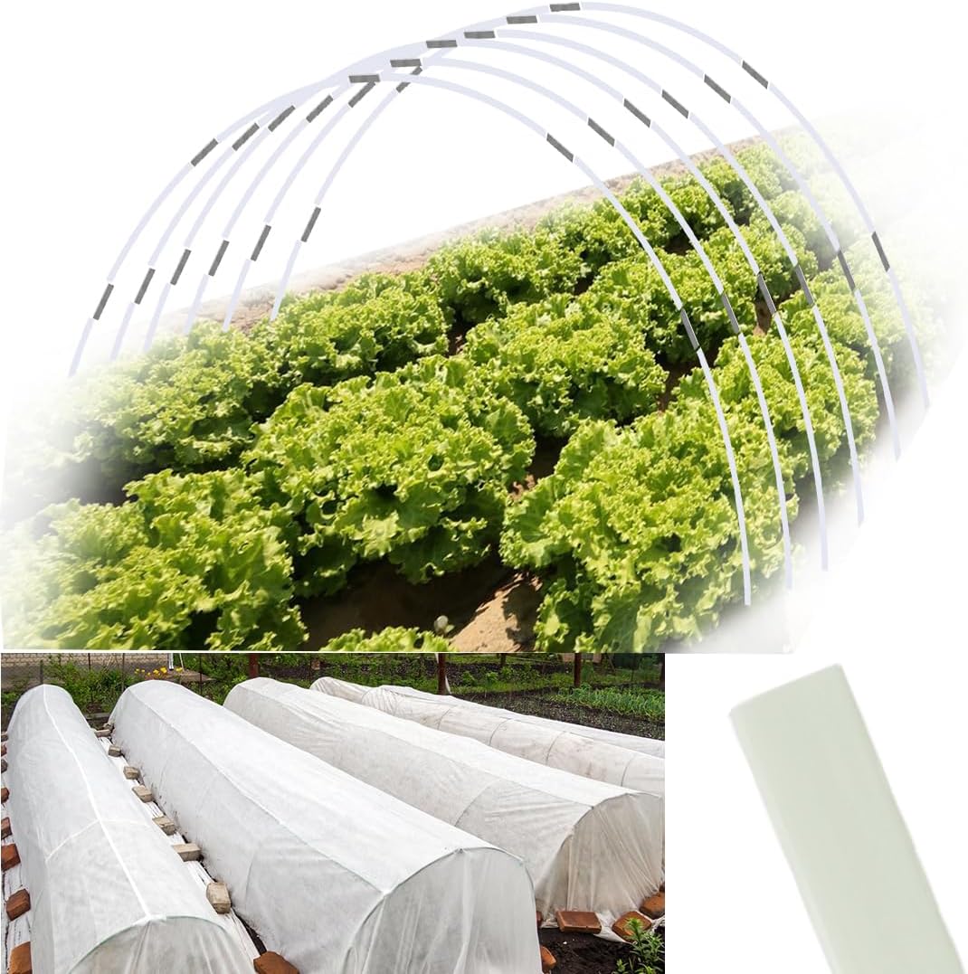 Greenhouse Hoops 20pcs, Garden Hoops for 1-3.5ft Wide Raised Bed, 5 Sets of 5.6ft Long Super Bendable Fiberglass Support Frame, Small Garden Tunnel for Row Cover (S Size)
