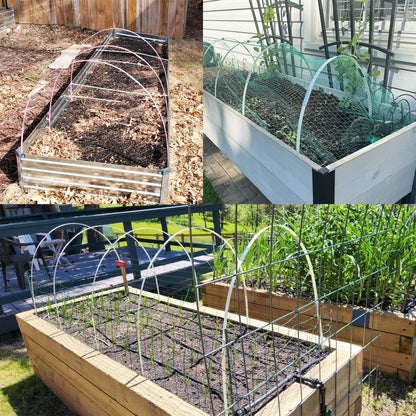 Greenhouse Hoops 20pcs, Garden Hoops for 1-3.5ft Wide Raised Bed, 5 Sets of 5.6ft Long Super Bendable Fiberglass Support Frame, Small Garden Tunnel for Row Cover (S Size)