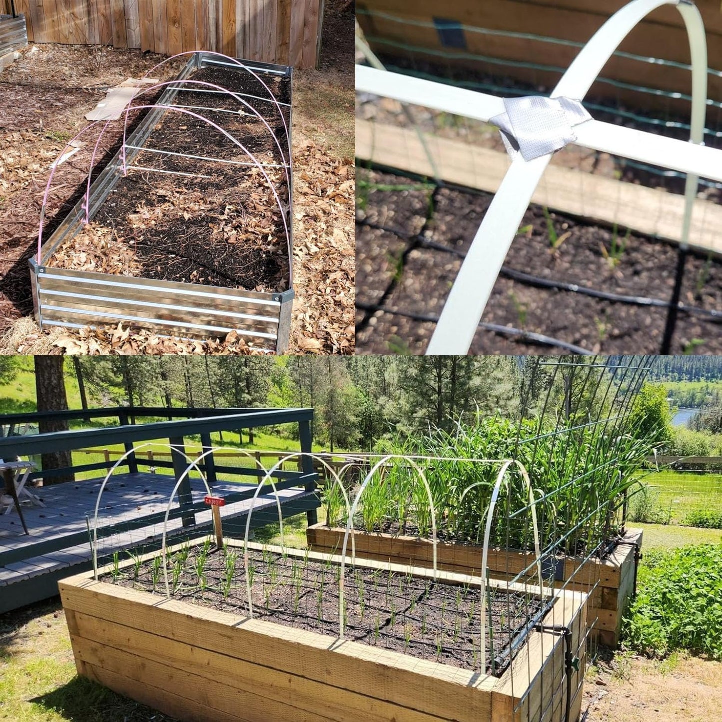 Greenhouse Hoops 20pcs, Garden Hoops for 1-3.5ft Wide Raised Bed, 5 Sets of 5.6ft Long Super Bendable Fiberglass Support Frame, Small Garden Tunnel for Row Cover (S Size)