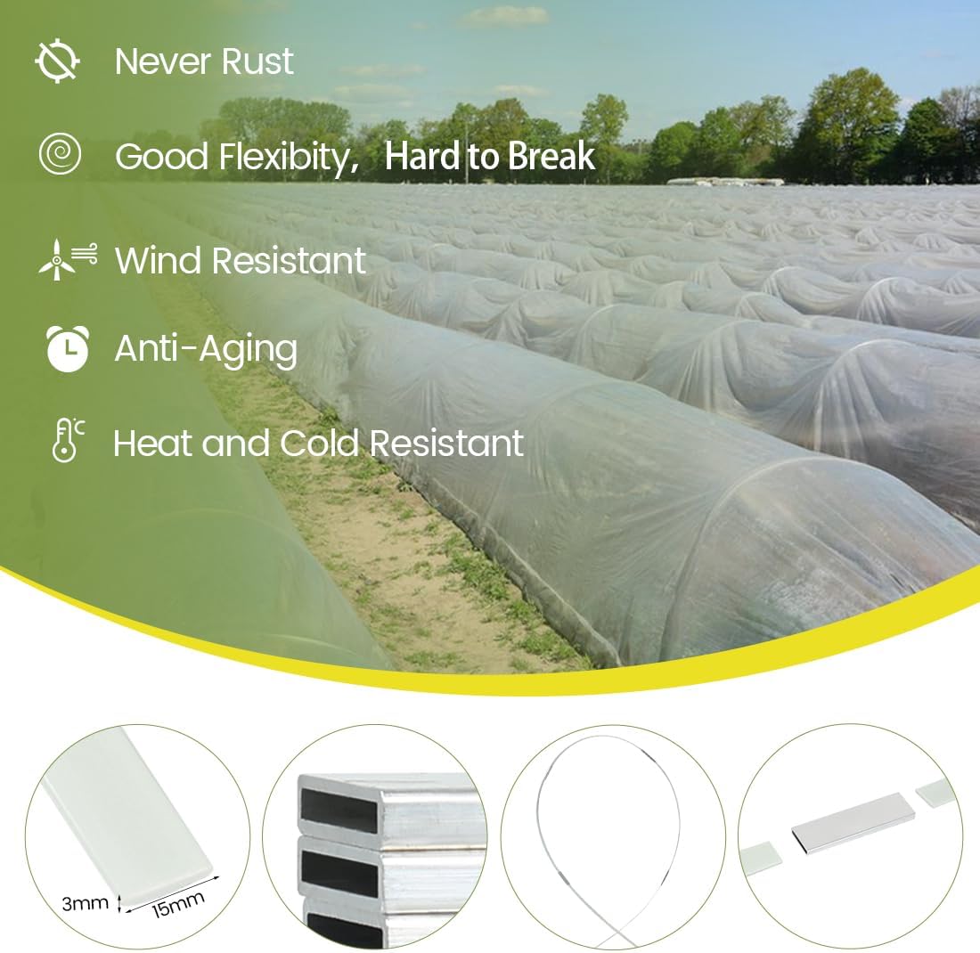Greenhouse Hoops 20pcs, Garden Hoops for 1-3.5ft Wide Raised Bed, 5 Sets of 5.6ft Long Super Bendable Fiberglass Support Frame, Small Garden Tunnel for Row Cover (S Size)