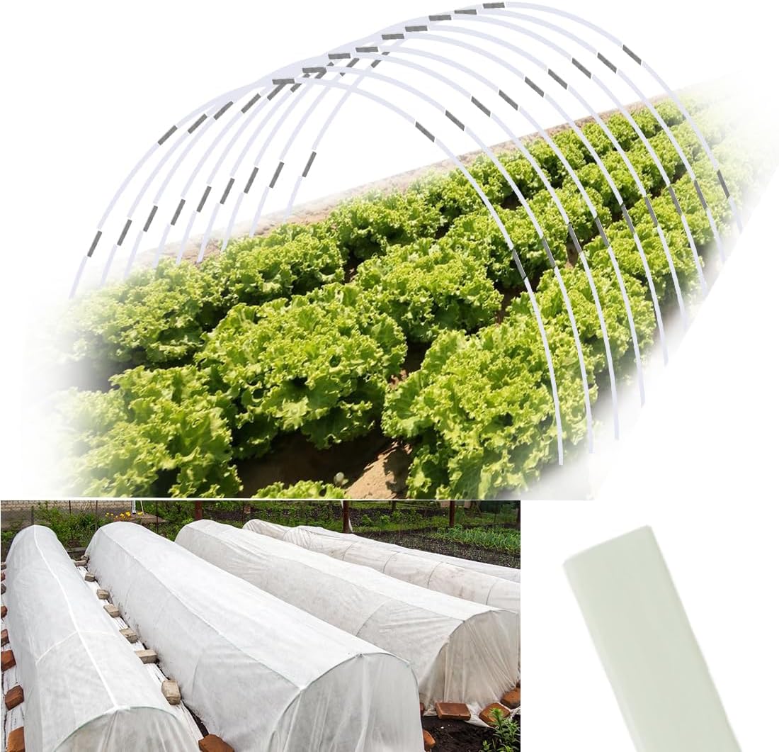 Greenhouse Hoops 20pcs, Garden Hoops for 1-3.5ft Wide Raised Bed, 5 Sets of 5.6ft Long Super Bendable Fiberglass Support Frame, Small Garden Tunnel for Row Cover (S Size)