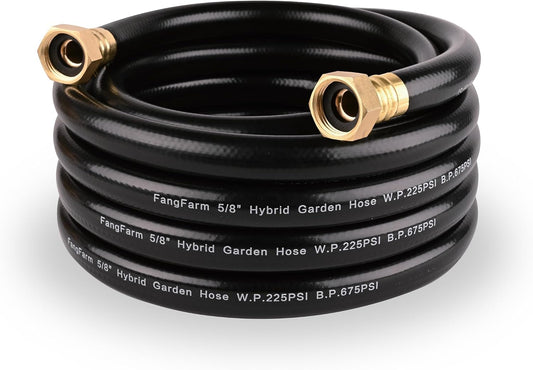 15FT Female to Female Leader Hose, 5/8 in, 3/4 GHT Brass Fittings