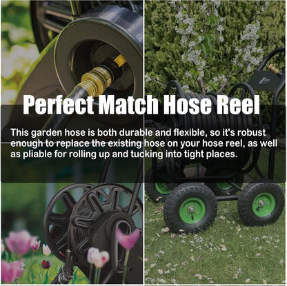 15FT Female to Female Leader Hose, 5/8 in, 3/4 GHT Brass Fittings