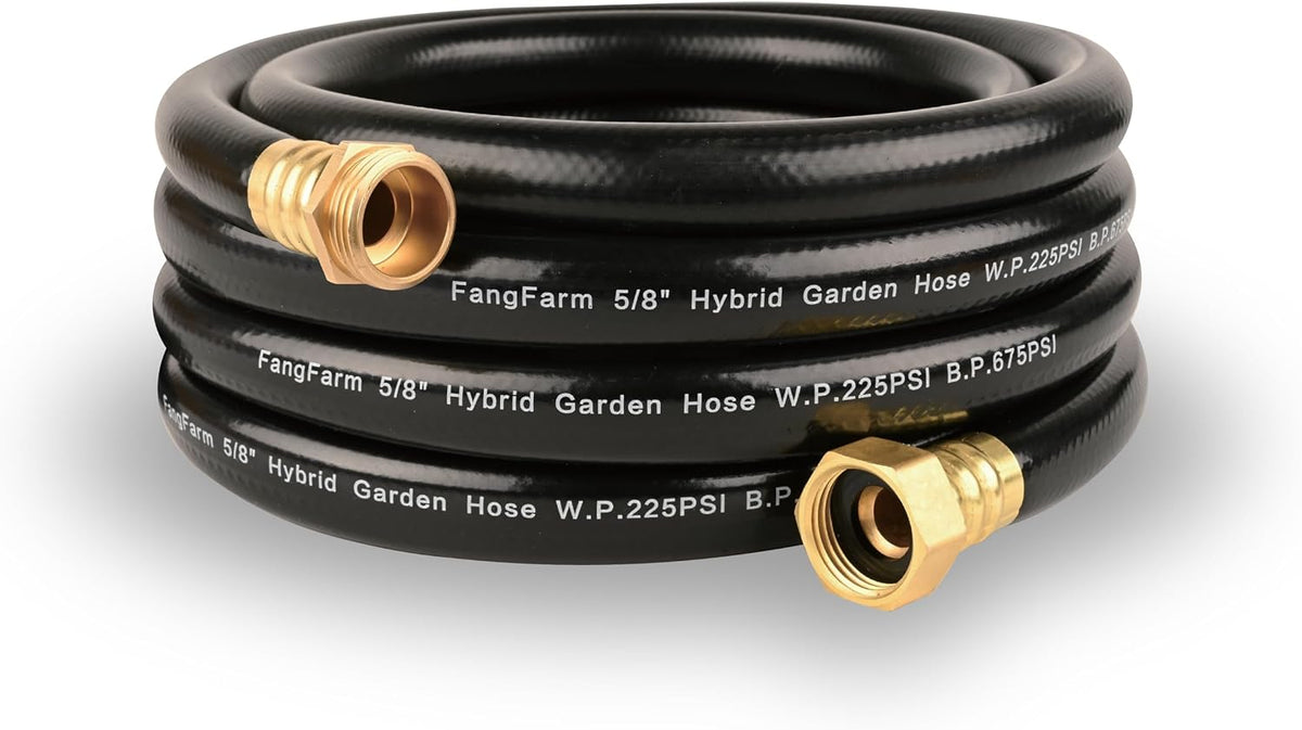 15FT Female to Female Leader Hose, 5/8 in, 3/4 GHT Brass Fittings