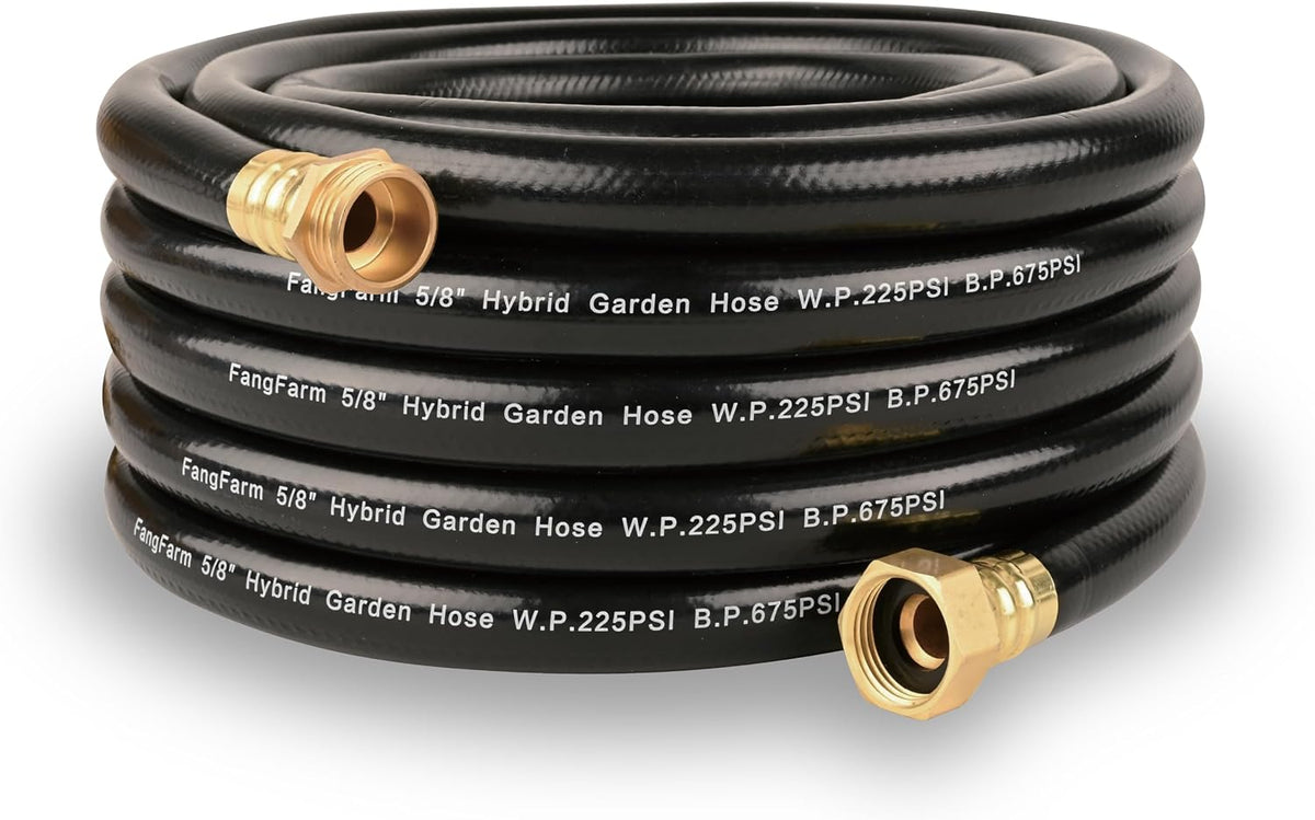 15FT Female to Female Leader Hose, 5/8 in, 3/4 GHT Brass Fittings