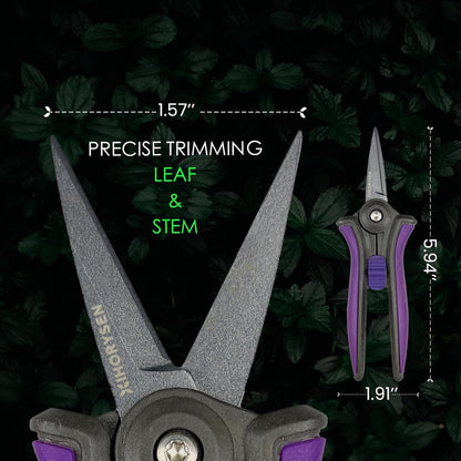 Non-stick Resin Resist Blade Micro-Tip Garden Snips 6" Fluorine Coating Garden Scissors Pruning Shear Precision Bud Trimming Hand Pruner Leaf Stem Sharp Snips Effort-saving 2 PACK