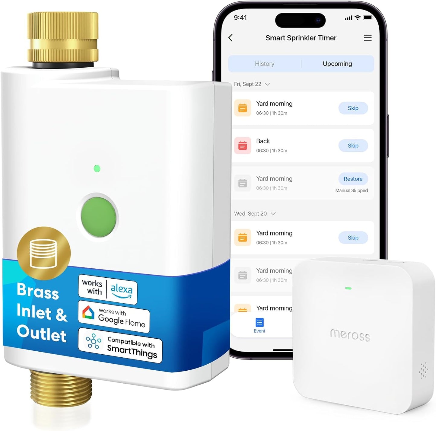 WiFi Water Timer for Garden Hose, Rain Skip, Hub Included, IP65