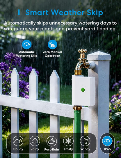 WiFi Water Timer for Garden Hose, Rain Skip, Hub Included, IP65