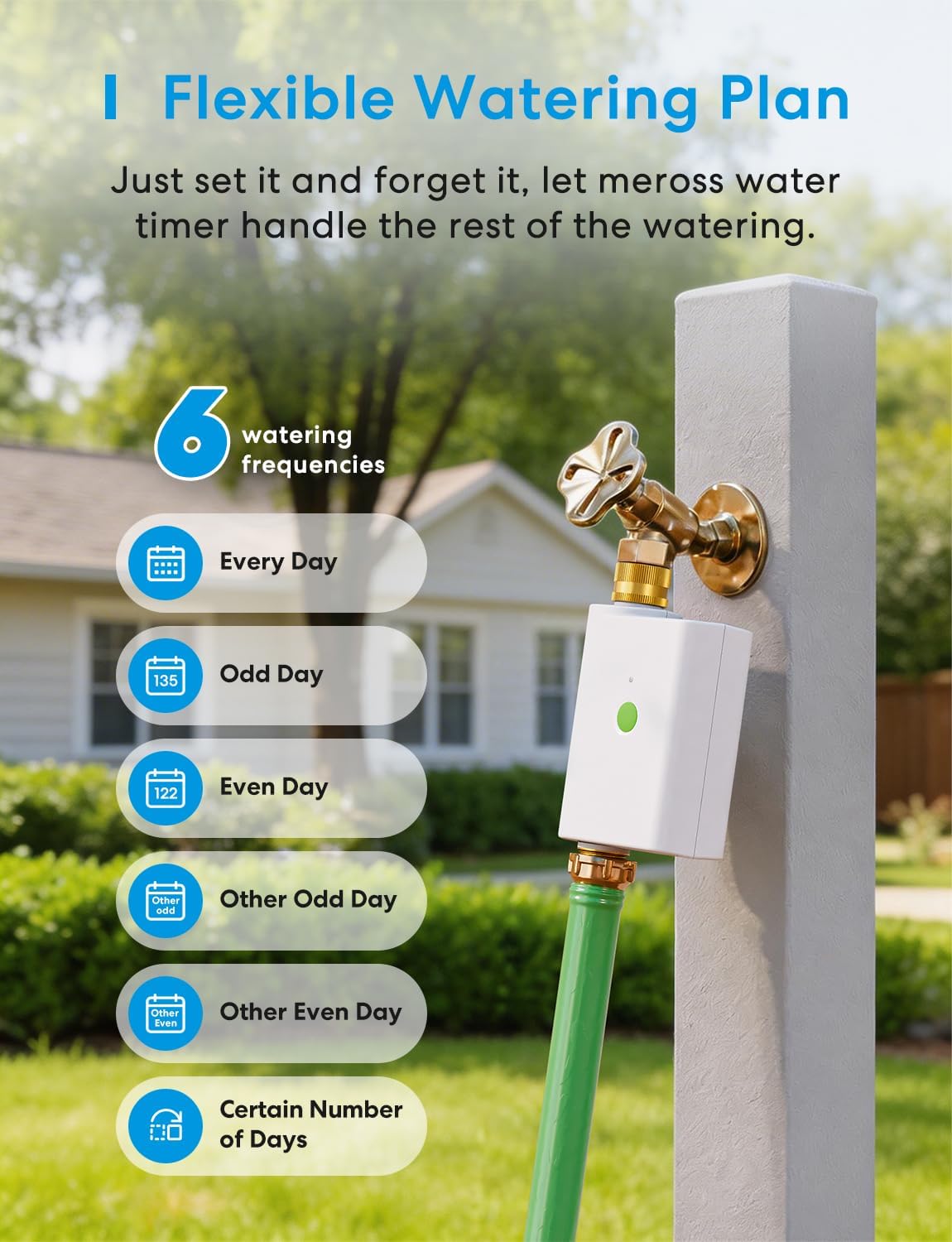 WiFi Water Timer for Garden Hose, Rain Skip, Hub Included, IP65