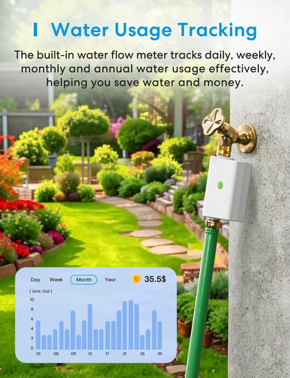 WiFi Water Timer for Garden Hose, Rain Skip, Hub Included, IP65