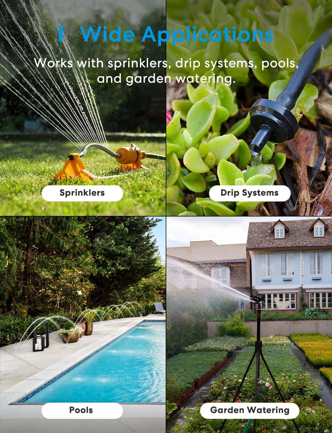 WiFi Water Timer for Garden Hose, Rain Skip, Hub Included, IP65