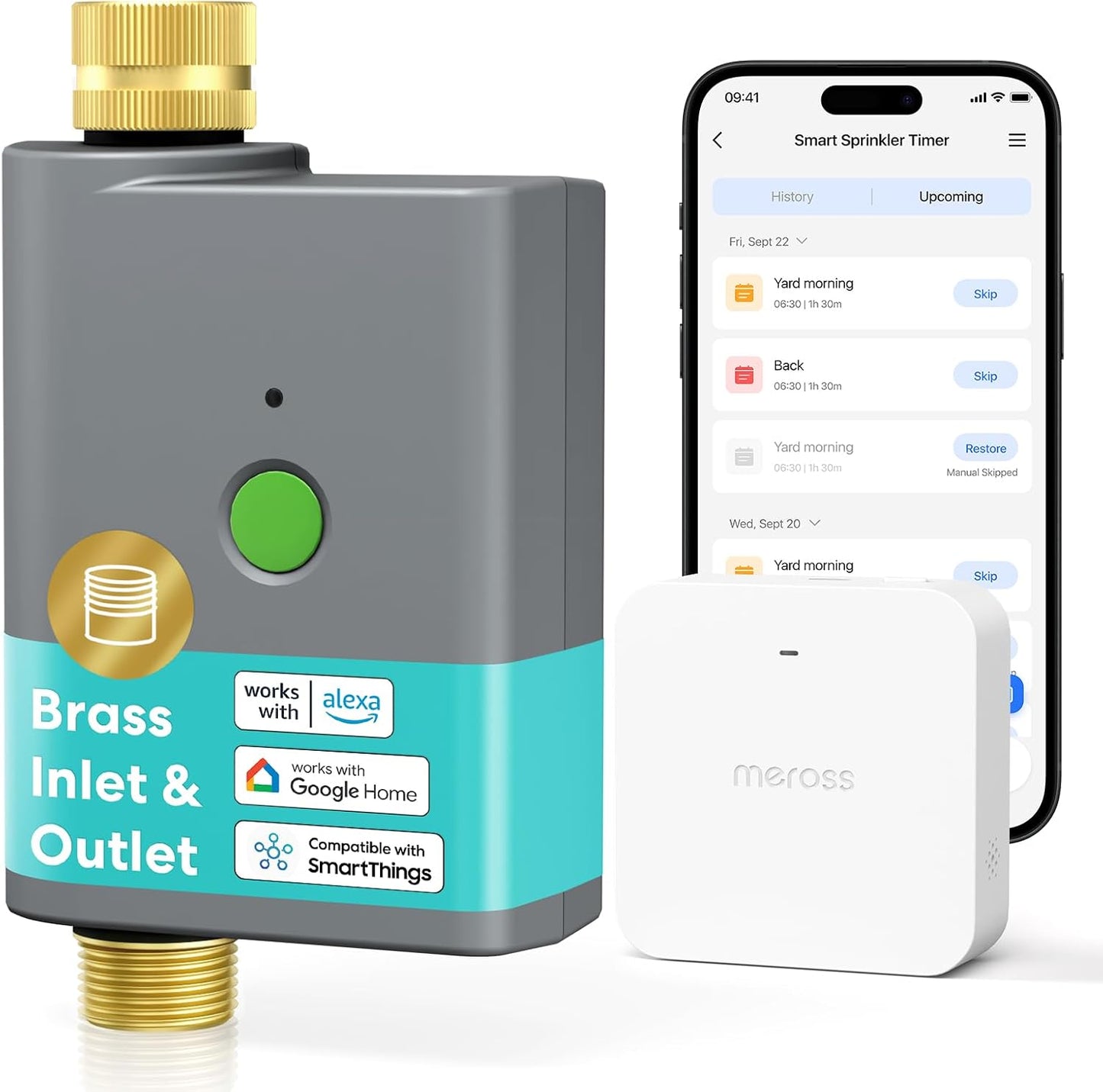 WiFi Water Timer for Garden Hose, Rain Skip, Hub Included, IP65