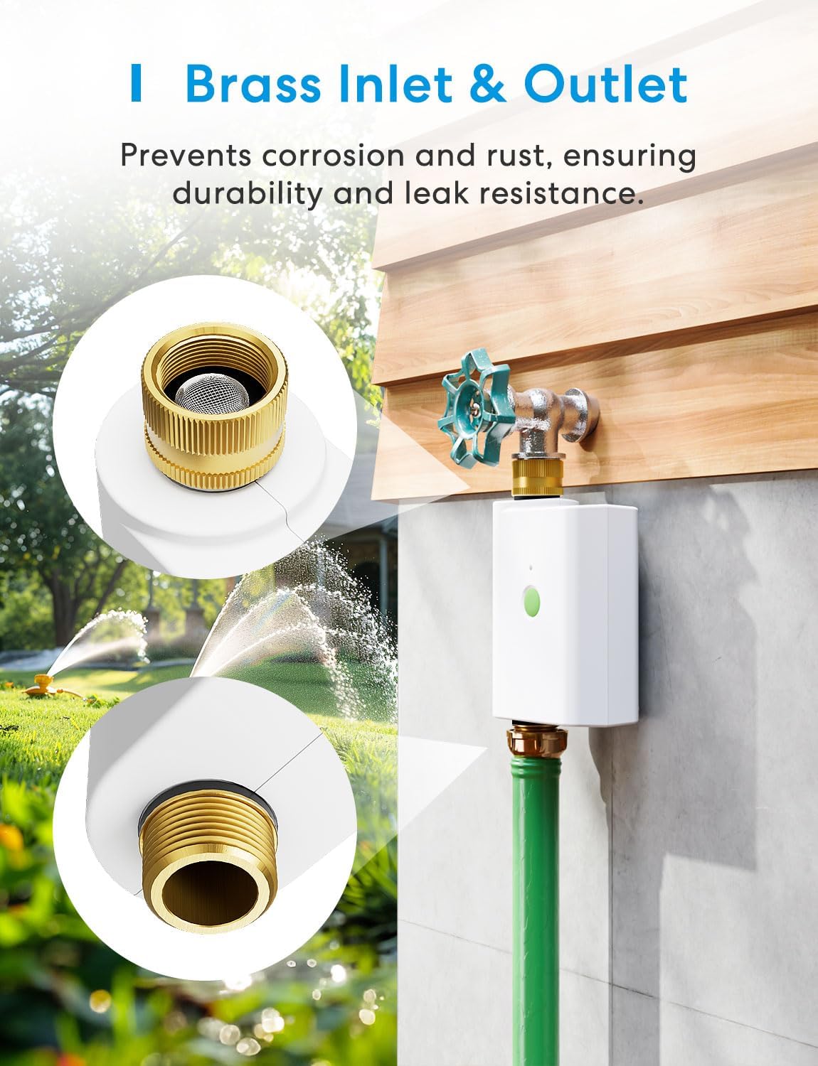 WiFi Water Timer for Garden Hose, Rain Skip, Hub Included, IP65