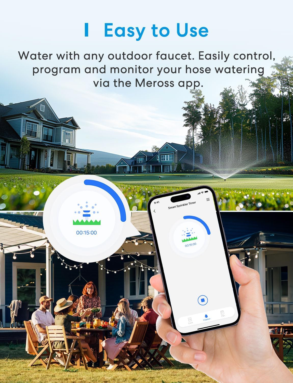 WiFi Water Timer for Garden Hose, Rain Skip, Hub Included, IP65