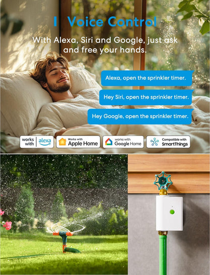 WiFi Water Timer for Garden Hose, Rain Skip, Hub Included, IP65