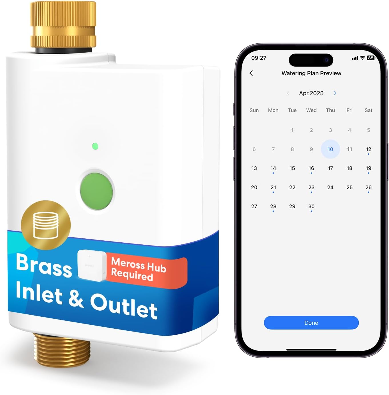 WiFi Water Timer for Garden Hose, Rain Skip, Hub Included, IP65