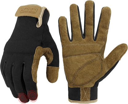Work Gloves for Men & Women, Utility Mechanic Working Gloves Touch Screen, Flexible Gardening Gloves for Yard
